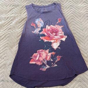 Lucky Brand Dark Purple Floral Tank Top